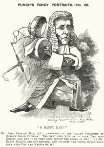 Caricature de Punch : John Charles Day, avocat et juge anglais - Edward Linley (after) Sambourne