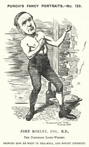 Caricature de Punch : John Morley, homme politique libéral anglais - Edward Linley (after) Sambourne