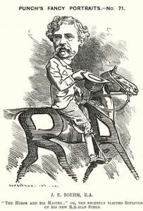 Caricature de Joseph Edgar Boehm, sculpteur anglais (gravure) - Edward Linley (after) Sambourne
