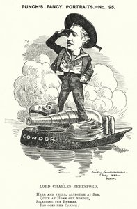 Caricature de Punch : Lord Charles Beresford, amiral anglo-irlandais et homme politique conservateur (gravure) - Edward Linley (after) Sambourne