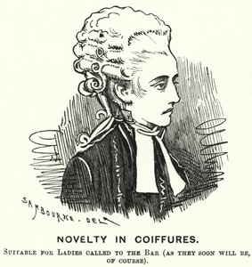 Caricature de Punch : Nouveauté en coiffures - Edward Linley (after) Sambourne