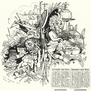 Caricature de Punch : Novembre et décembre (gravure) - Edward Linley (after) Sambourne