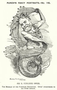 Caricature de Philip Cunliffe-Owen, organisateur d