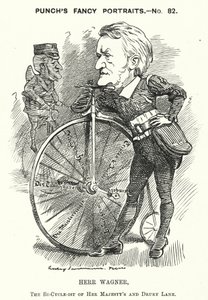 Caricature de Punch : Richard Wagner, compositeur allemand - Edward Linley (after) Sambourne