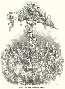 Caricature de Punch : Danse du mât de mai de l