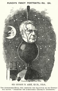Caricature de Punch : Sir George Biddell Airy, astronome royal anglais