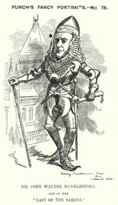 Caricature de Punch : Sir John Walter Huddleston, avocat et juge anglais (gravure)