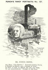 Caricature de Punch : Sir Joseph William Chitty, juge anglais, homme politique libéral et sportif - Edward Linley (after) Sambourne