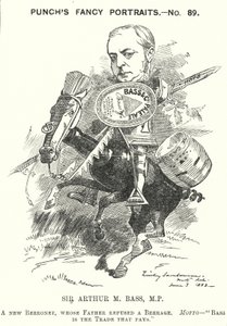 Caricature de Punch : Sir Michael Arthur Bass - Edward Linley (after) Sambourne