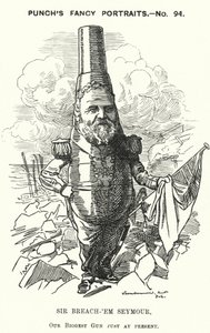 Caricature de Punch : Sir Michael Seymour, amiral britannique - Edward Linley (after) Sambourne
