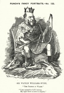 Caricature de Punch : Sir Watkin Williams-Wynn, 6e baronnet - Edward Linley (after) Sambourne