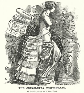 Caricature de La Crinoletta Disfigurans (gravure) - Edward Linley (after) Sambourne
