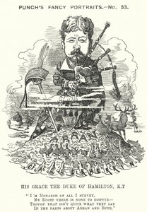 Caricature de Punch : William Douglas Hamilton - Edward Linley (after) Sambourne