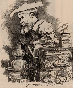Caricature de Frederick Settle Barff dans la série Fancy Portraits de Punch, Londres, 20 mai 1882 - Edward Linley Sambourne