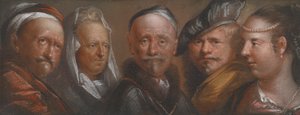 Études de cinq têtes d
