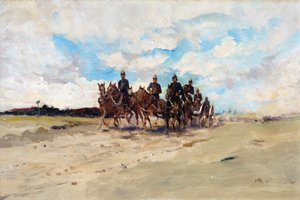 Artillerie royale, une équipe de canon de campagne en marche, 1897 - Edward Matthew Hale