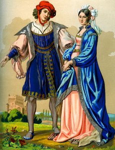 Un couple noble français à la fin du 15ème siècle, 1849 - Edward May