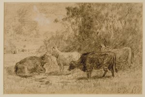 Paysage avec quatre vaches, c. 1880s