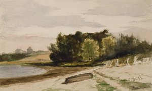 Paysage avec tronc sur la plage (#40), c. 1880 - Edward Mitchell Bannister