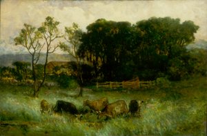 Sans titre (cinq vaches dans un pâturage)