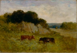 Sans titre (paysage avec deux vaches)