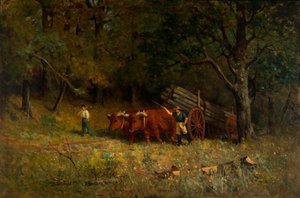 Garçon et homme avec des bœufs