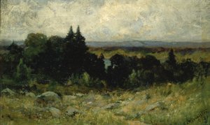 Paysage sans titre, champs avec rochers et arbres, 1893