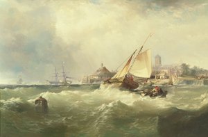 New Castle sur le Delaware - Edward Moran