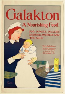 Galakton-Werbung, Krankenschwester füttert ein Baby