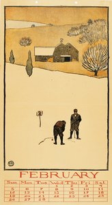 Calendrier de golf. Février - Œuvre de Edward Penfield (1866-1925) - 1899 - Edward Penfield