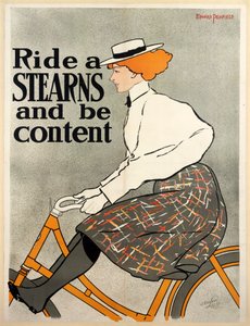 Montez un Stearns et soyez content, vers 1896 lithographie en couleur - Edward Penfield