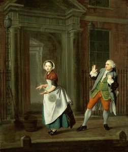 Une servante bien habillée fait tourner sa serpillière, vers 1764 - Edward Penny