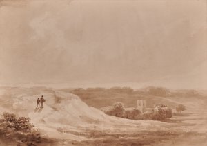 Paysage avec église dans une vallée