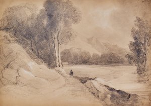 Paysage avec personnages - Edward Pretty
