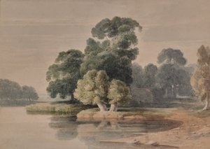 Paysage avec rivière ou lac