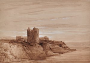 Paysage marin avec une tour sur une falaise - Edward Pretty