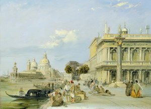 Vue de la Dogana et de Santa Maria della Salute depuis la Piazzetta, Venise - Edward Pritchett