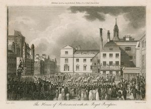Les Chambres du Parlement avec le cortège royal - Edward Pugh