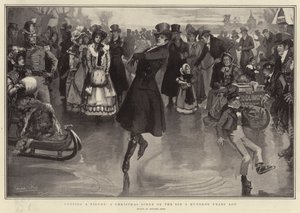 Faire une figure, une scène de Noël sur la glace il y a cent ans