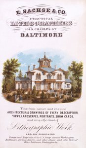 E. Sachse und Co., Lithographes Pratiques, 104 S. Charles St., Baltimore
