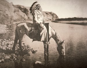 Un chef de la tribu des Pieds-Noirs, c.1907 - Edward Sheriff Curtis