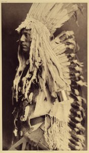 Vieille personne, Piegan. Les jeunes hommes ne manquent aucune occasion de festivités publiques pour revêtir les vêtements de leur père guerrier. Photo tirée du volume 6 de l