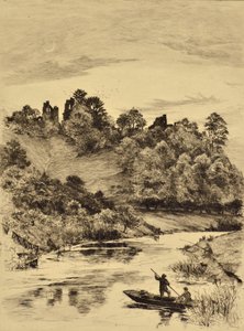 La Colombe : Château de Tutbury, vers 1880 (gravure)