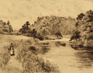 La Wear : la Wear près de Durham, vers 1880