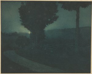 Route dans la vallée - Lever de lune - Edward Steichen