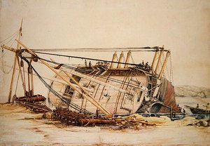 Une brigantine échouée - Edward William Cooke