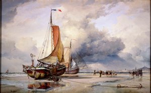 Pincks hollandais à Scheveningen, Hollande, 1860 - Edward William Cooke