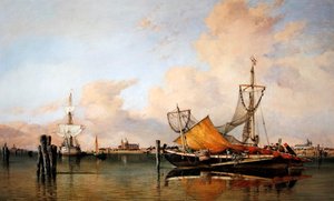 Soir avant le mauvais temps sur la lagune, Venise - Edward William Cooke