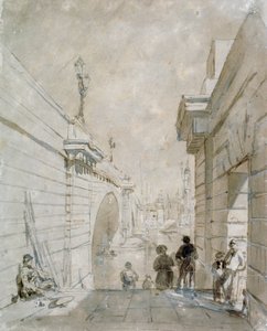 Pont de Londres vu du nord depuis le débarcadère supérieur près de Tooley Street - Edward William Cooke