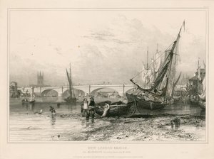 Nouveau pont de Londres, depuis Billingsgate (basse mer) dessiné le 31 juillet 1832 - Edward William Cooke